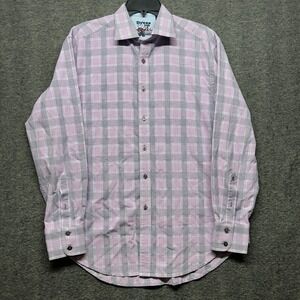 Robert Graham Dress Up Men's L‎ Purple Plaid Long Sleeve Button Down Shirt